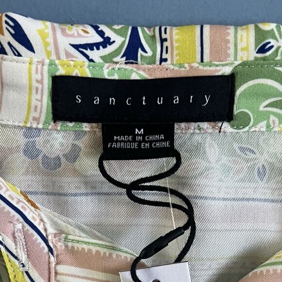 NWT Sanctuary The Vintage Scarf Paisley Long Sleeve Button-Up Shirt - Picture 7 of 8